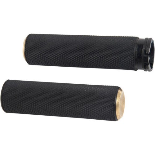 PartzBiz HD: 4423594-Arlen Ness Fusion Brass Knurled Hand Grips Harley Throttle By Wire Models | 07-334 PartzBiz HD: 4423594-Arlen Ness Fusion Brass Knurled Hand Grips Harley Throttle By Wire Models | 07-334