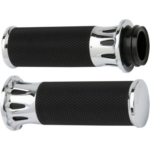 PartzBiz HD: 4423601-Arlen Ness Fusion Chrome Deep Cut Hand Grips Harley Throttle By Wire Models | 07-318 PartzBiz HD: 4423601-Arlen Ness Fusion Chrome Deep Cut Hand Grips Harley Throttle By Wire Models | 07-318