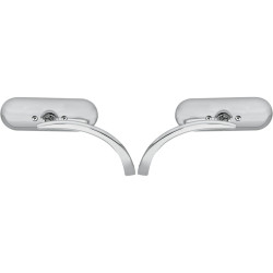 PartzBiz HD AN13-406/AN13-407 - Arlen Ness Micro Chrome Mini Oval Left & Right Side Mirror Harley Metric Pair PartzBiz HD AN13-406/AN13-407 - Arlen Ness Micro Chrome Mini Oval Left & Right Side Mirror Harley Metric Pair