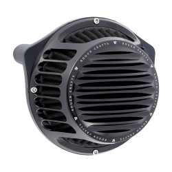 PartzBiz HD ANRC-600-008 - Arlen Ness Rough Crafts เครื่องฟอกอากาศทรงกลมสีดำ Harley Milwaukee Eight 17-Up