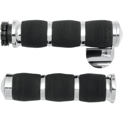 PartzBiz HD AG-MT-IN-AIR-90C-B - Avon 3 Ring w/ Throttle Boss Chrome Air Cushion Hand Grips Indian 14-17 | MT-IN-AIR-90C-B PartzBiz HD AG-MT-IN-AIR-90C-B - Avon 3 Ring w/ Throttle Boss Chrome Air Cushion Hand Grips Indian 14-17 | MT-IN-AIR-90C-B