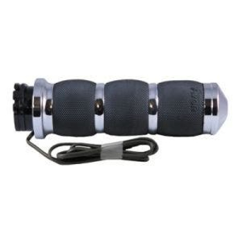 PartzBiz HD: 4423348-Avon Air Cushioned Chrome Heated Hand Grips for Harley Cable Models | AIR-90-HT