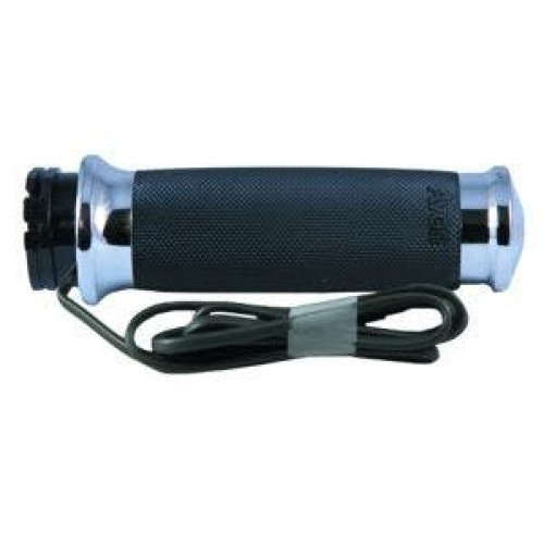 PartzBiz HD: 4423294-Avon Custom Contour Chrome Heated Hand Grips for Harley Cable Models | CC-85-CH-HT