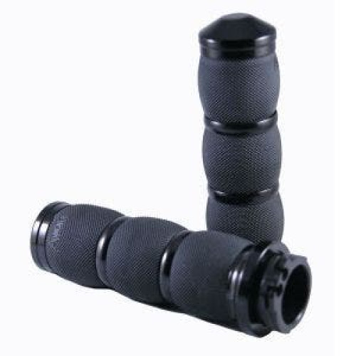 PartzBiz HD: 4423309-Avon Grips Black Anodized Air Cushion Grips for Harley Throttle By Wire | AIR-90-ANO-FLY