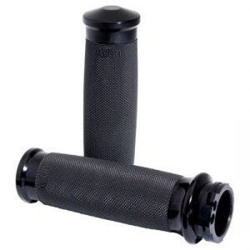PartzBiz HD: 4423280-Avon Grips Custom Contour Black Anodized Grips for Harley Throttle By Wire | CC-86-ANO-FLY