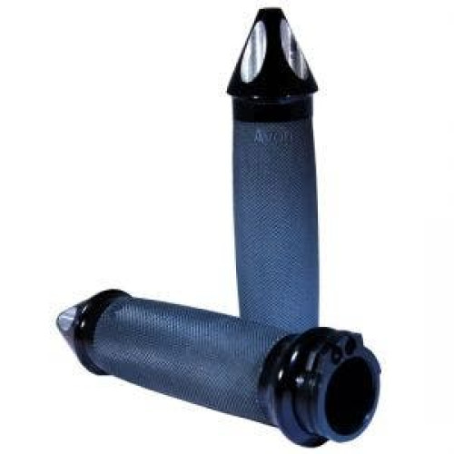 PartzBiz HD: 4423282-Avon Grips Custom Contour Anodized Spike Grips for Harley Throttle By Wire | CC-86-ANO-SP-FL