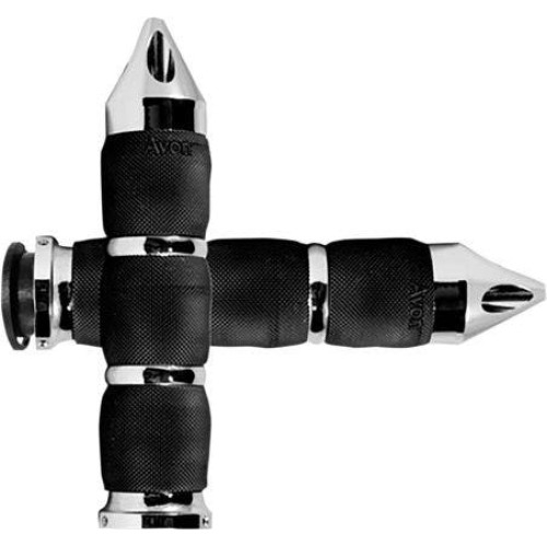 PartzBiz HD: 4423263-Avon IN-TO-AIR-90C-S Velvet Air Cushion Chrome Spike Hand Grips Indian 18-20 | IN-TO-AIR-90C-S