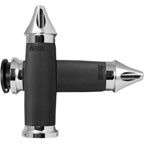 PartzBiz HD: 4423266-Avon IN-TO-CC-85-CSP Chrome Spike Custom Contour Billet Grips Indian 18-20 | IN-TO-CC-85-CSP