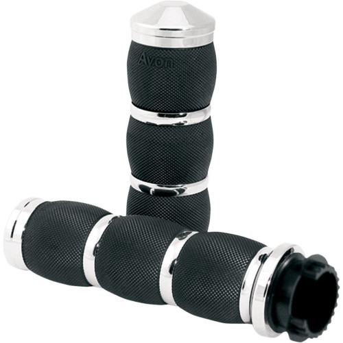 PartzBiz HD: 4423220-Avon Performance 3 Ring Chrome Air Cushion Hand Grips Indian 14-17 | MT-IN-AIR-90-CH