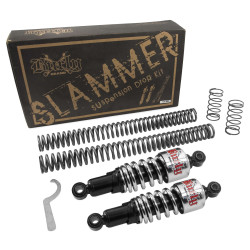 PartzBiz HD B28-1003 - Burly Chrome Front Rear Lowering Slammer Kit Harley 06-16 Dyna excl FXDWG FLD | B28-1003