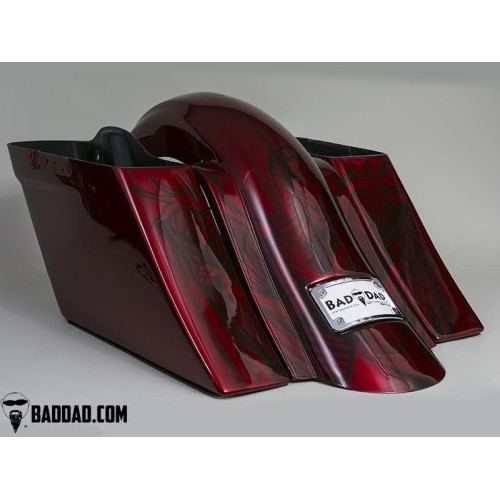 PartzBiz HD: 4422955-Bad Dad Raw Competition Series Rear Fender Harley FL Touring 14-Up 81080 full fuel system exhaust air cleaner filter tuner performance best for