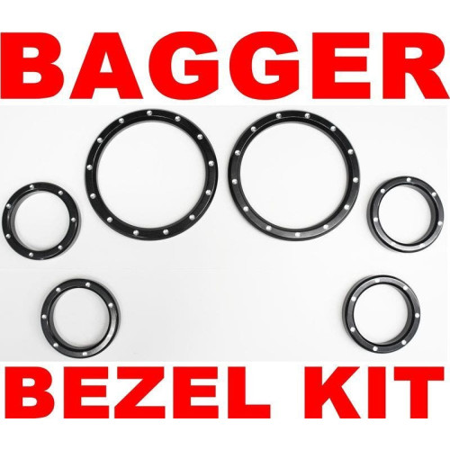 PartzBiz HD: 4422881-Bagger Black Instrument Bezel Kit for Harley FLHX FLT FLH | 