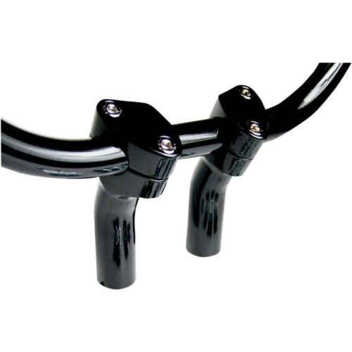 PartzBiz HD: 4422755-Baron BA-7410B Black 1" Kickback Handlebar Risers Harley Metric Honda VTX