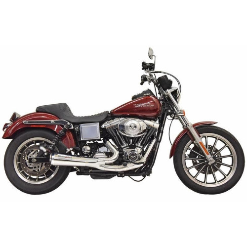 PartzBiz HD: 4422728-Bassani 1D5C Ripper 2n1 Exhaust System Chrome Harley Dyna FXDL 91-05