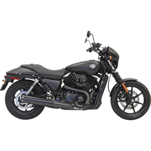 PartzBiz HD: 4422703-Bassani 4 ” Straight Cut Black End Cap Slip On สำหรับ Harley 14-15 XG Street 500/750 | บาสซานี