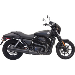 PartzBiz HD DS18010791 - Bassani 4 ” Straight Cut Long Black Slip On สำหรับ Harley 14-15 XG Street 500/750 | บาสซานี