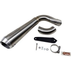 PartzBiz HD DS18113802 - Bassani 8F327SS 4” Slip-On Megaphone พร้อม Cat High Mount Stainless Indian FTR 19-20