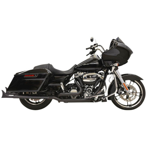 PartzBiz HD: 4422678-Bassani Black 33 ” Fishtail Slip-On Mufflers พร้อม Baffle Harley FLH/T Touring 96-13