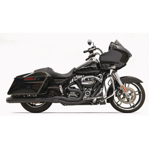 PartzBiz HD: 4422651-Bassani Black Road Rage 2 Into 1 ท่อไอเสียตรงสไตล์ Harley 17 Black Tip 1F58RB