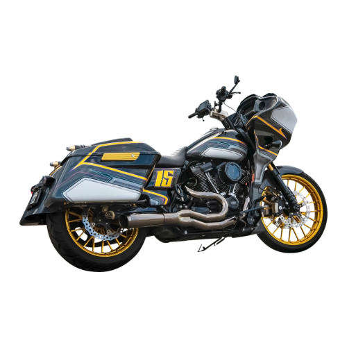 PartzBiz HD: 4422652-Bassani Black Road Rage II 2-1 ท่อไอเสียยาวกลางสำหรับ Harley FLH M8 Milwauke 8 | 1F72M