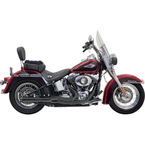 PartzBiz HD: 4422655-Bassani Black Road Rage II ระบบท่อไอเสีย Mega Power โทรโข่ง 86-16 Softail | 1S12RB