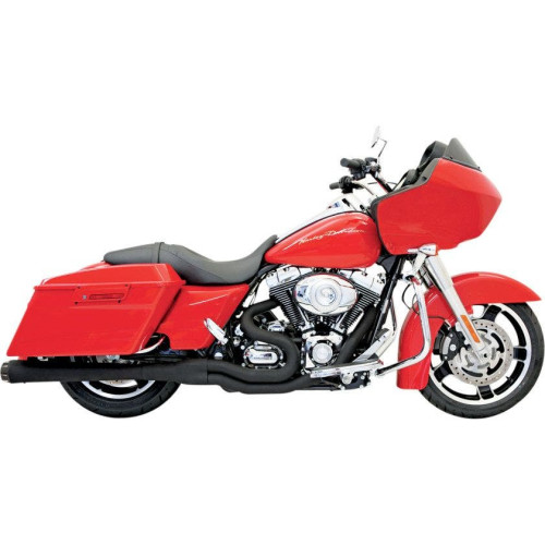 PartzBiz HD: 4422656-Bassani Black Road Rage II Mega Power Exhaust System โทรโข่ง 95-16 Harley FLH | FLH-767B