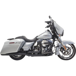 PartzBiz HD DS18001901 - Bassani Black True Dual Down & Under Exhaust พร้อมท่อไอเสียตรงขนาด 4” Harley FL | 1F76RB