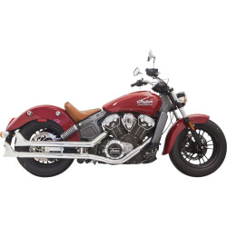 PartzBiz HD DS18112907 - Bassani Chrome 2 1/4” Slip On Fishtails ท่อไอเสียสำหรับ Indian Scout 15-16 | 8S17E