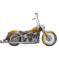 PartzBiz HD DS18001671 - Bassani Chrome True Dual Exhaust W/ 36" Fishtail Tip Mufflers Harley Softail 07-15 - 1S26E-36