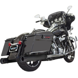 PartzBiz HD DS18010769 - Bassani DNT Deep N Throaty Black W/ Black Tip 4" Slip On Mufflers Harley Straight - 1F7DNT5B