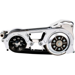 PartzBiz HD DS11200420 - Belt Drives LTD EVO-220-C Chrome 2" Open Belt Drive Kit Harley FL Touring 90-06 Best new performance transmission drivetrain upgrade replacement 