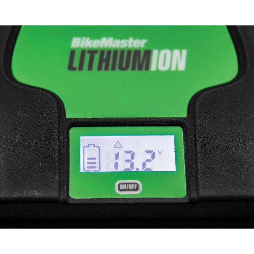 PartzBiz HD: 4422434-BikeMaster Lithium-Ion Battery 2.0 w/ LCD 12V 180CA 36Wh LiFeP04 BMP14B-FP