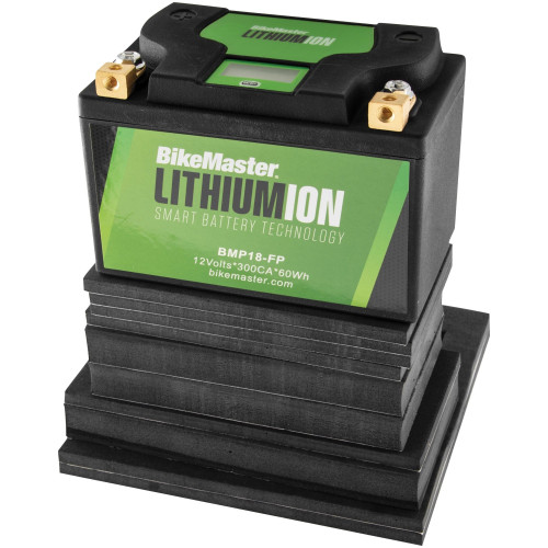 PartzBiz HD: 4422437-BikeMaster Lithium-Ion Battery Quick Charge 2.0 12V 300CA 60Wh LiFeP04  LCD BMP18-FP