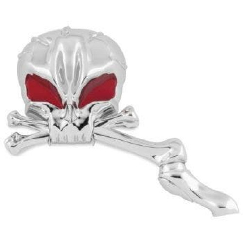 PartzBiz HD: 4422424-Biker's Choice 18-434 Chrome Skull Mirror with Black Eyes Pair 65-18 Harley 488743