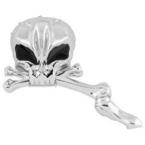 PartzBiz HD: 4422425-Biker's Choice 18-419 Chrome Skull Mirror with Black Eyes Pair 65-18 Harley 488740
