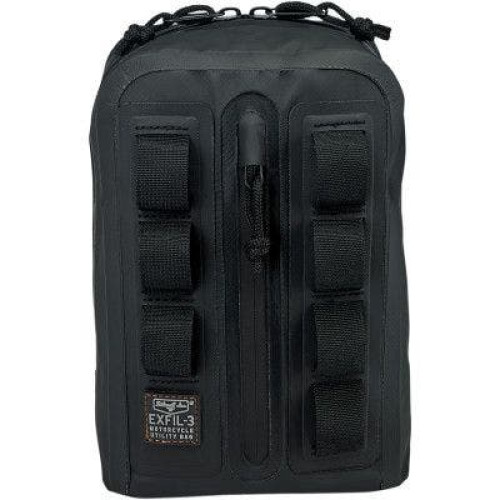 PartzBiz HD: 4422294-Biltwell 3008-01 Black EXFIL-3 Water Resistant Handlebar Touring Bag 11" x 6.75"