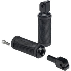 PartzBiz HD DS16201950 - Biltwell 7004-204-04 Black Punisher Passenger Footpeg Set H-D Softail M8 18-Up