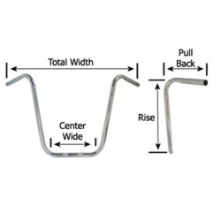 PartzBiz HD MU40108 - Black 14" Ape Hanger 1 1/4" Monster Handlebars Harley & Customs 1982 & Up