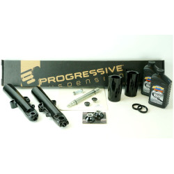 PartzBiz HD EPC-49-BLK-MONO - Black 49mm Front End Package w/ Flush Axle & Monotube Harley 14-17 FLH/T Models