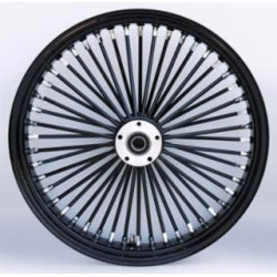 PartzBiz HD MW37-724 - Black/Black Ultima 48 Fat King Spoke 21 x 3.5 Front Dual Disc Wheel Harley 00-07 37-724 Touring bagger Dresser Electra Street Road Glide King Ultra Limited Classic