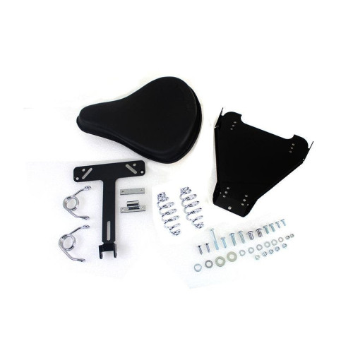 PartzBiz HD: 4421936-Black Leather Solo Seat With Mount Kit Seat Pan & Springs Harley Softail 00-06