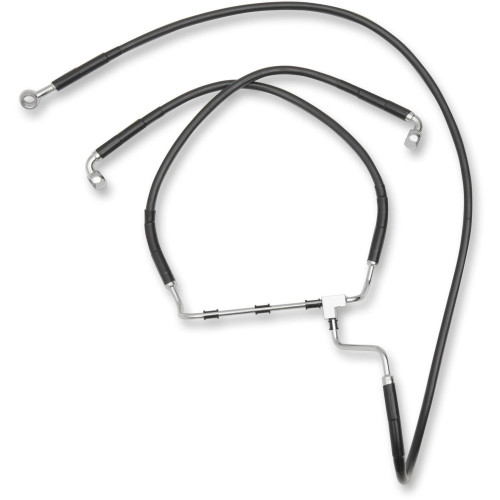 PartzBiz HD: 4421844-Black Vinyl Extended Length Front Brake Line Harley 14-15 Non ABS Plus 4 - 1741-3978 PartzBiz HD: 4421844-Black Vinyl Extended Length Front Brake Line Harley 14-15 Non ABS Plus 4 - 1741-3978