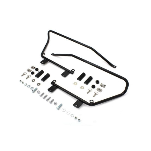 PartzBiz HD: 4421849-Black Wyatt Gatling Saddlebag Brackets and Stud Kit Harley Softail 84-17