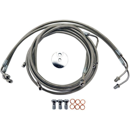 PartzBiz HD: 4421719-La Choppers Stainless Steel Front Brake Line for Harley 09-13 FLH ABS Mini Apes-LA-8051B08 PartzBiz HD: 4421719-La Choppers Stainless Steel Front Brake Line for Harley 09-13 FLH ABS Mini Apes-LA-8051B08