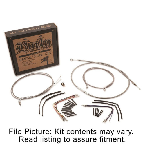 PartzBiz HD: 4421667-Burly Braided Stainless Steel Cable/Line Kit For 16" Apehangers Harley FXST/B/C/D 2007-2010 | easternperformance.com PartzBiz HD: 4421667-Burly Braided Stainless Steel Cable/Line Kit For 16" Apehangers Harley FXST/B/C/D 2007-2010 | easternperformance.com