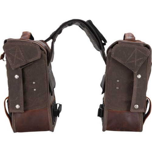 PartzBiz HD: 4421594-Burly Brand B15-1002D Oak Leather Throwover Motorcycle Saddlebags Touring Cargo Luggage Bike Storage Travel Pak Accessories