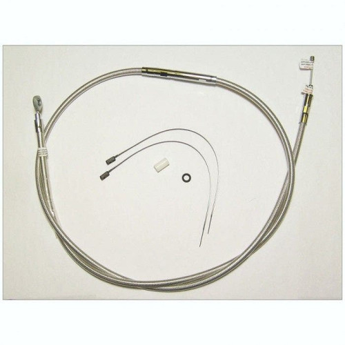 PartzBiz HD: 4421477-Magnum Polished Stainless Braided 64" Plus + 2 Clutch Cable for Harley FLH/T 08-13 | 52232HE PartzBiz HD: 4421477-Magnum Polished Stainless Braided 64" Plus + 2 Clutch Cable for Harley FLH/T 08-13 | 52232HE