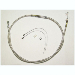 PartzBiz HD DS06521621 - Magnum Polished Stainless Braided 78" Plus + 16 Clutch Cable Harley FLH 08-13 | 522316HE