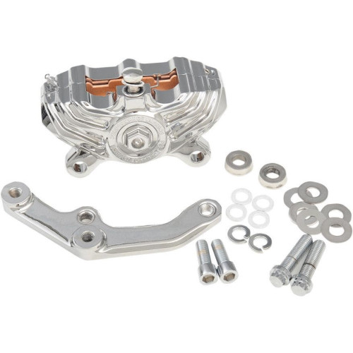 PartzBiz HD: 4421436-Performance Machine PM Chrome Vintage Single Front Brake Caliper Harley 11.8 | 0052-4007-CH PartzBiz HD: 4421436-Performance Machine PM Chrome Vintage Single Front Brake Caliper Harley 11.8 | 0052-4007-CH