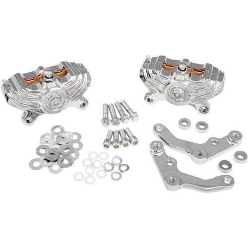 PartzBiz HD: 4421438-Performance Machine PM Chrome Vintage Dual Front Brake Caliper Harley 13" | 0052-4010-CH